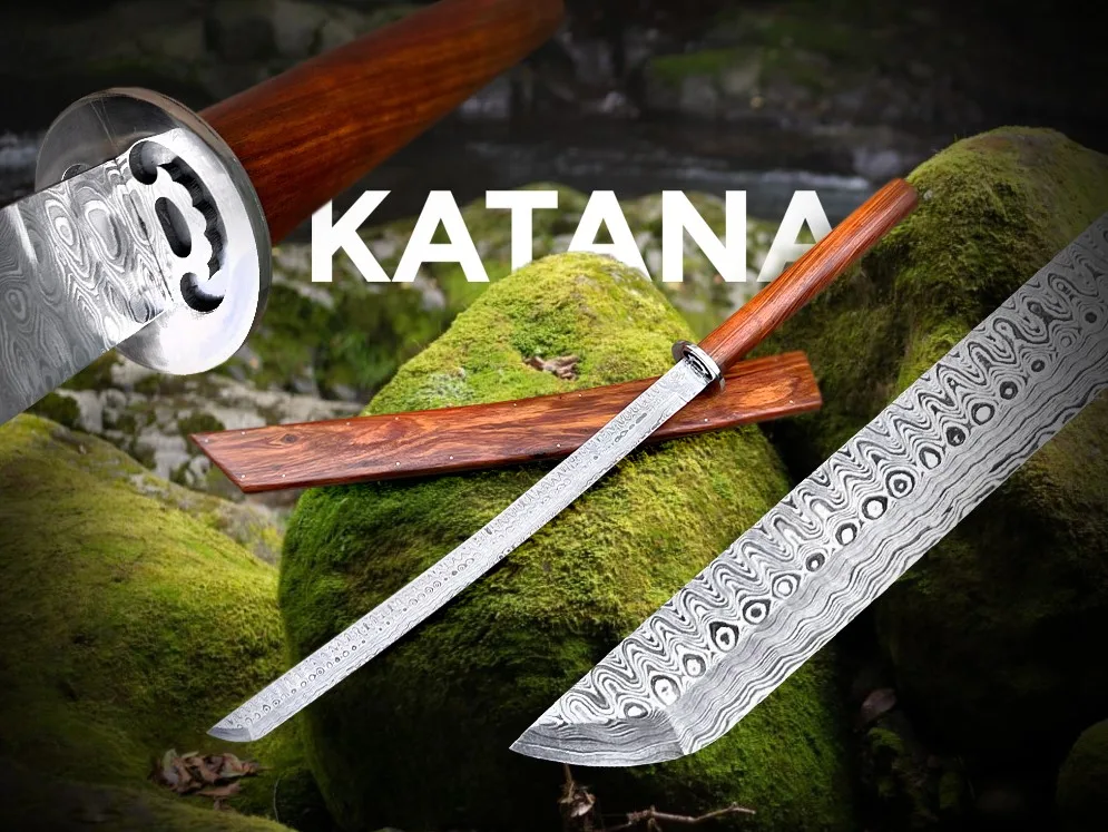 Samurai - Damascus Sword, 32″ Overall, Brass Handle | BMK-561 - view 4