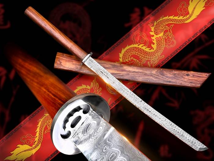 BMK-561: Handmade 32" Japanese Damascus Katana Samurai Ninja Sword – A Premium USA-Made Gift for Men With Wooden Sheath