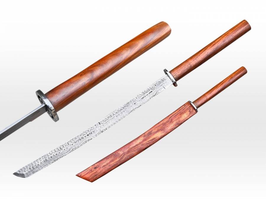 BMK-561: Handmade 32" Japanese Damascus Katana Samurai Ninja Sword – A Premium USA-Made Gift for Men With Wooden Sheath - Image 5