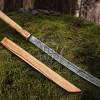 Bmk-560 Handmade 32"  Damascus Katana Japanese Sword Damascus Samurai Ninja Sword – The Ultimate Gift for Men –  With a Wooden Sheath USA Made