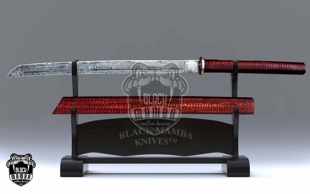 BMK-561: Handmade 32" Japanese Damascus Katana Samurai Ninja Sword – A Premium USA-Made Gift for Men With Wooden Sheath - Image 2