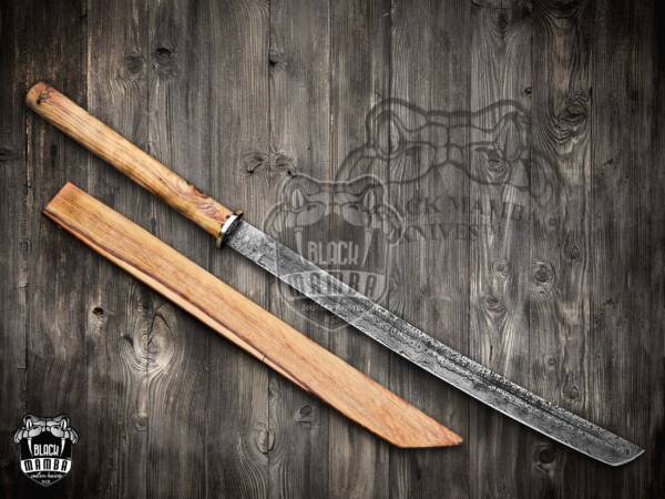Bmk-560 Handmade 32"  Damascus Katana Japanese Sword Damascus Samurai Ninja Sword – The Ultimate Gift for Men –  With a Wooden Sheath USA Made - Image 3