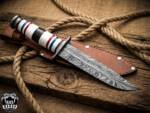 Desert Storm USMC Military Damascus KA-Bar Knife Fiber Stacks Handle Limited Edition SL-026