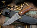 Jarhead Custom Made Damascus Military Combat Hunting Knife Walnut Wood Handle Limited Edition SL-023