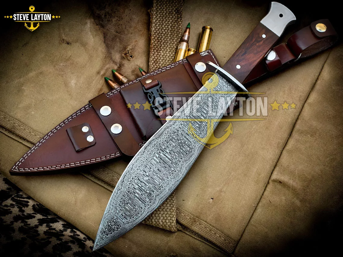 Ranger Large - Damascus Hunting Knife, 11″ Overall