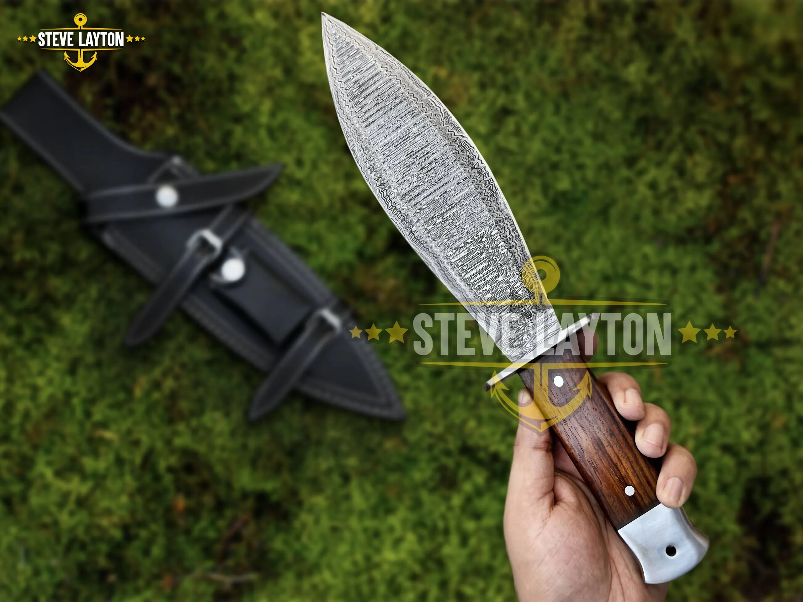 Ranger Small - Damascus Hunting Knife, 15″ Overall - view 3