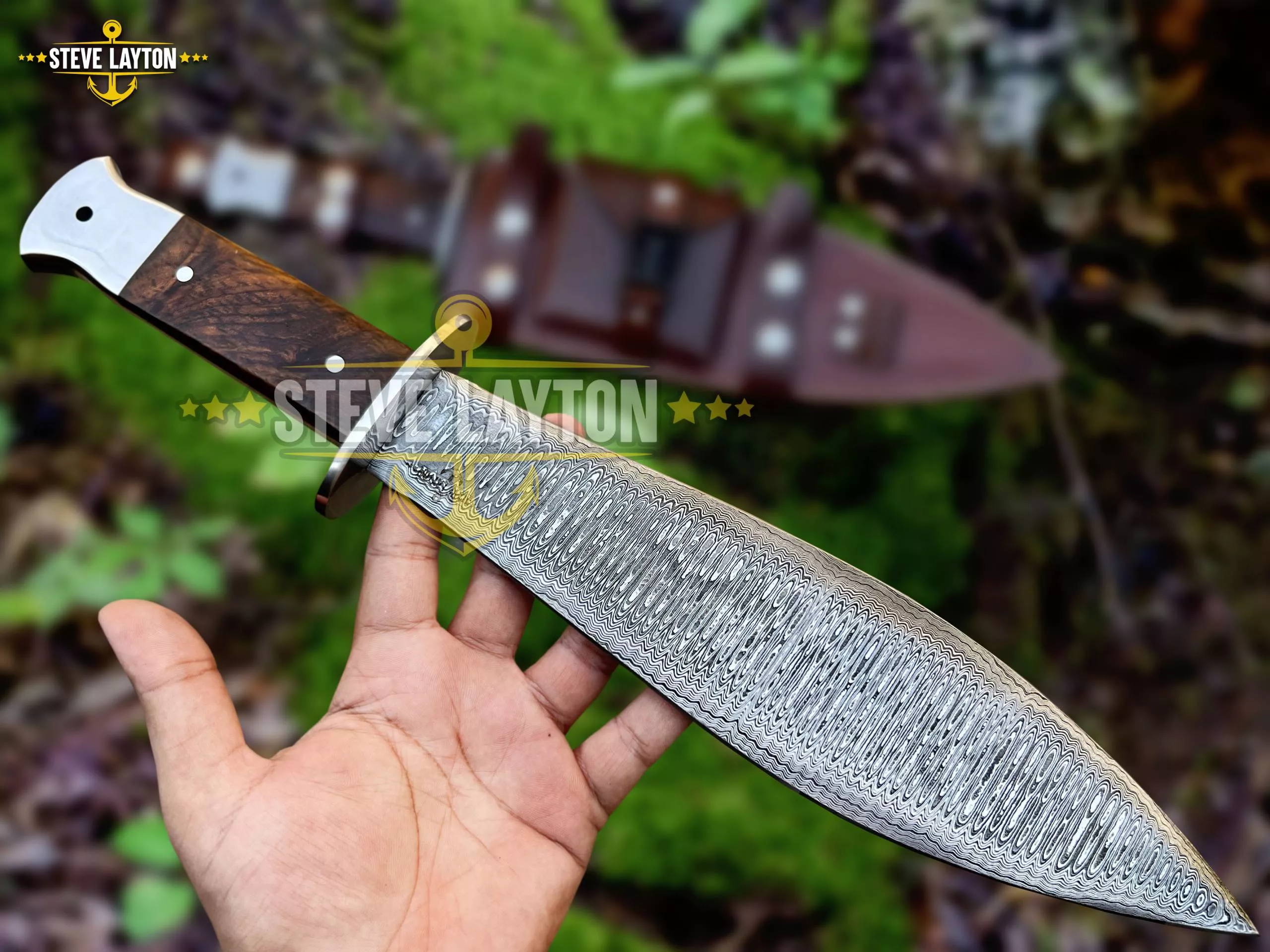 Ranger Large - Damascus Hunting Knife, 11″ Overall - view 5