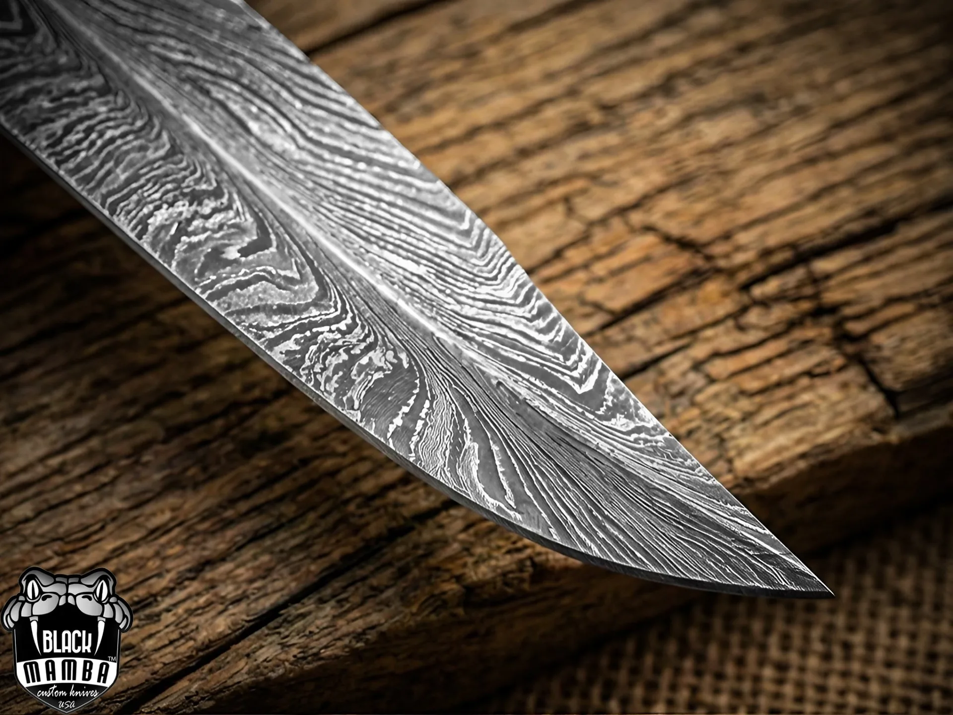 Desert Storm USMC Damascus KA-Bar Knife Fiber Stacks Handle Limited Edition | SL-026 - view 4