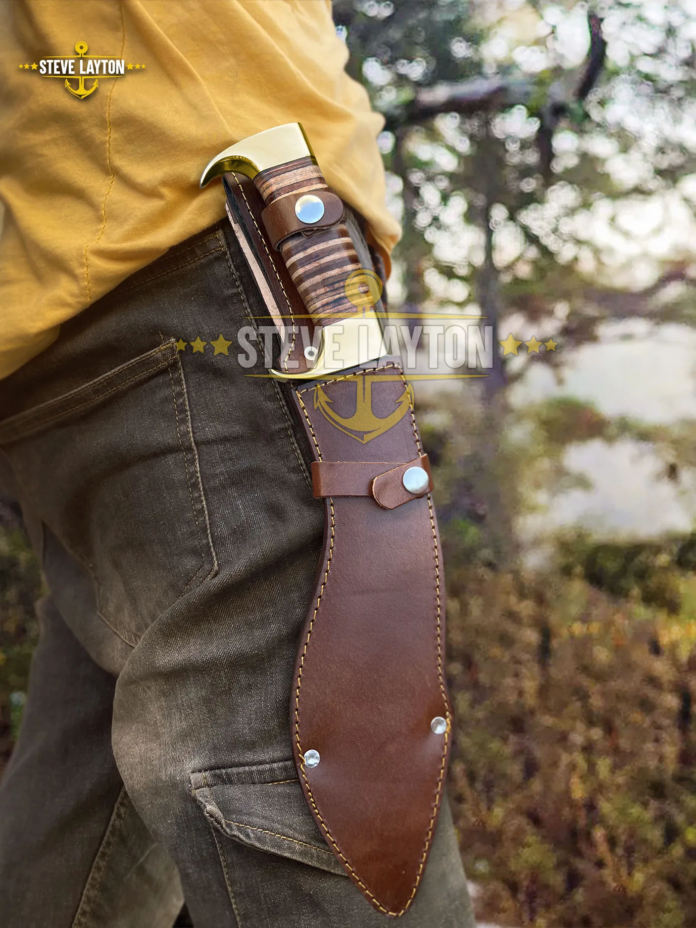 Leatherneck Usmc - Damascus Hunting Knife, 16″ Overall - view 6