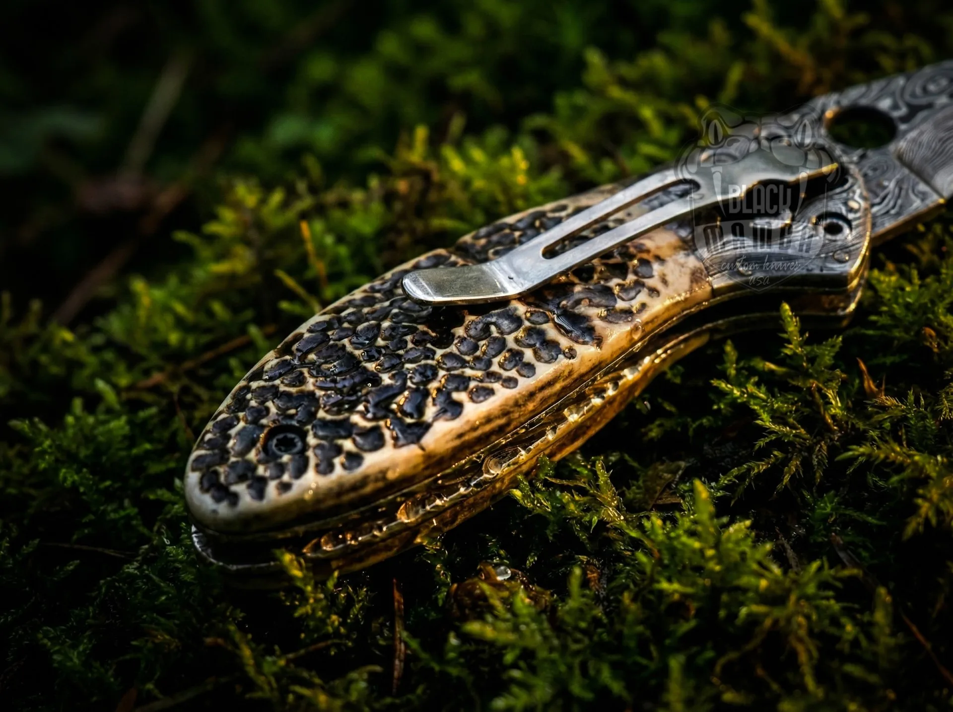 Cottonmouth - Damascus Folding Pocket Knife, 7″ Overall - view 3