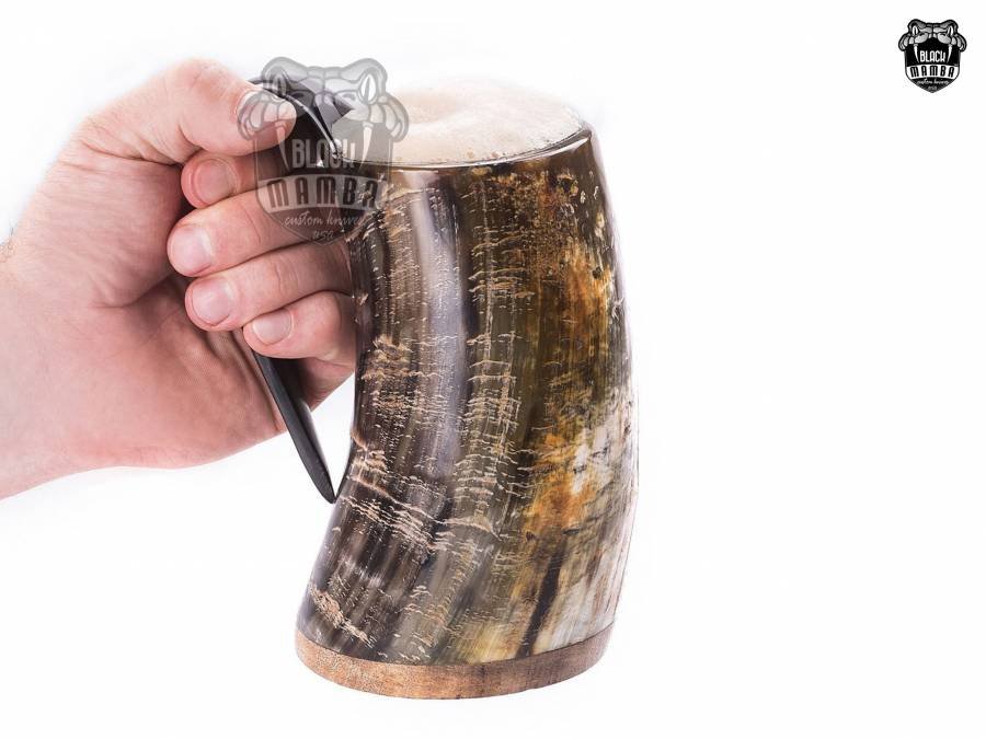 Viking Drinking Mug, High Quality Made Horn Mug, 100% Natural Beer/Coffee Mug, Buffalo Horn Made Beer Mug in 3 Sizes, Black mamba Knives, Gift For Him/Her - Image 4