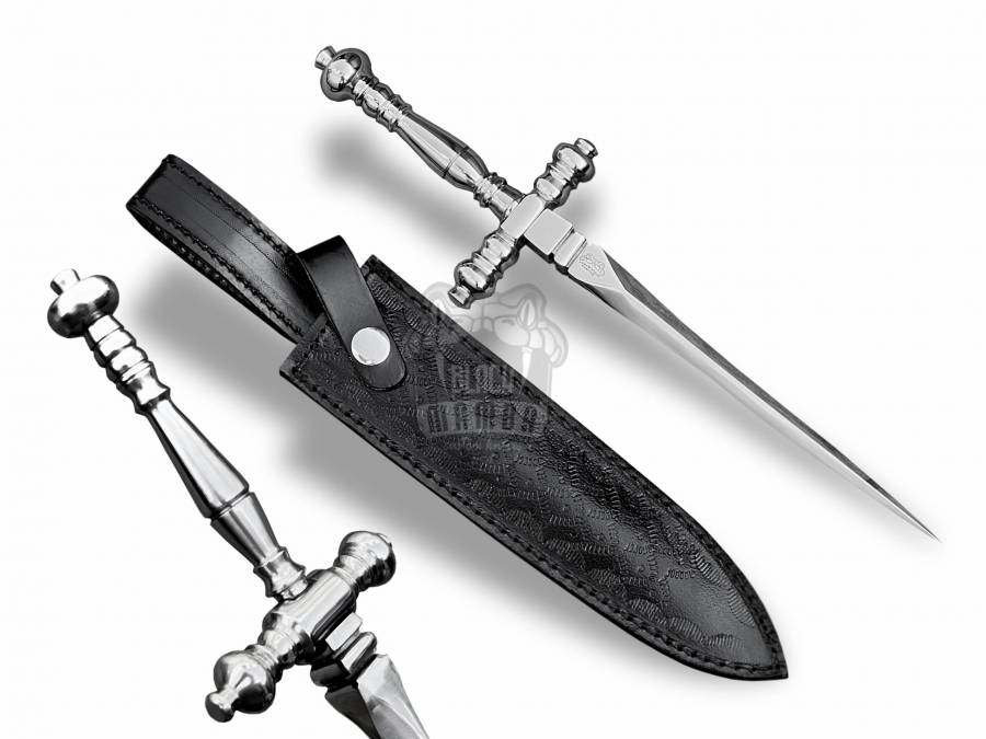 Bmk-562 High Quailty Made Stainless Steel Four Edge Cross Dagger Blade Knife with Leather Sheath, Hand Crafted Handle, Gift For Him, Gift For men, Christmas GIft - Image 4