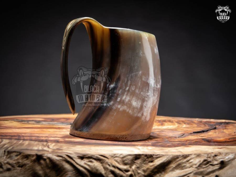 Viking Drinking Mug, High Quality Made Horn Mug, 100% Natural Beer/Coffee Mug, Buffalo Horn Made Beer Mug in 3 Sizes, Black mamba Knives, Gift For Him/Her - Image 11