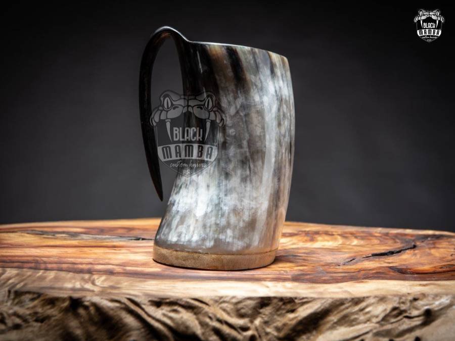 Viking Drinking Mug, High Quality Made Horn Mug, 100% Natural Beer/Coffee Mug, Buffalo Horn Made Beer Mug in 3 Sizes, Black mamba Knives, Gift For Him/Her - Image 12