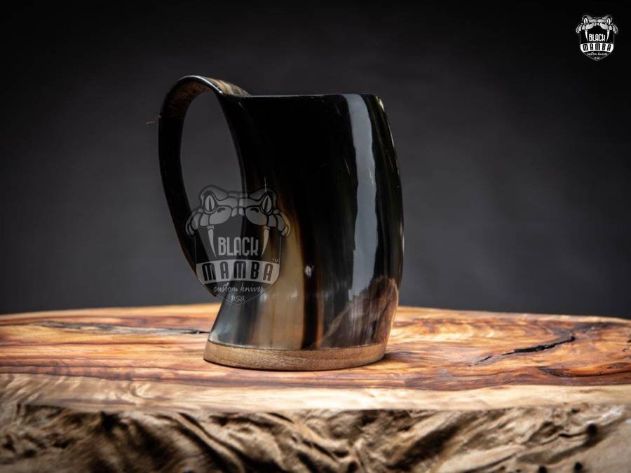 Viking Drinking Mug, High Quality Made Horn Mug, 100% Natural Beer/Coffee Mug, Buffalo Horn Made Beer Mug in 3 Sizes, Black mamba Knives, Gift For Him/Her - Image 13
