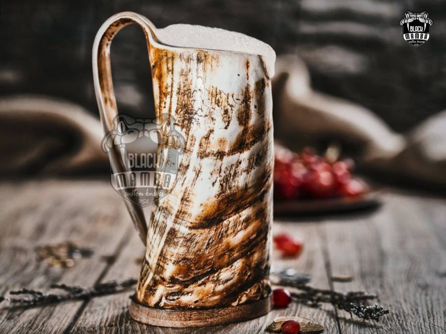 Viking Drinking Mug, High Quality Made Horn Mug, 100% Natural Beer/Coffee Mug, Buffalo Horn Made Beer Mug in 3 Sizes, Black mamba Knives, Gift For Him/Her - Image 15