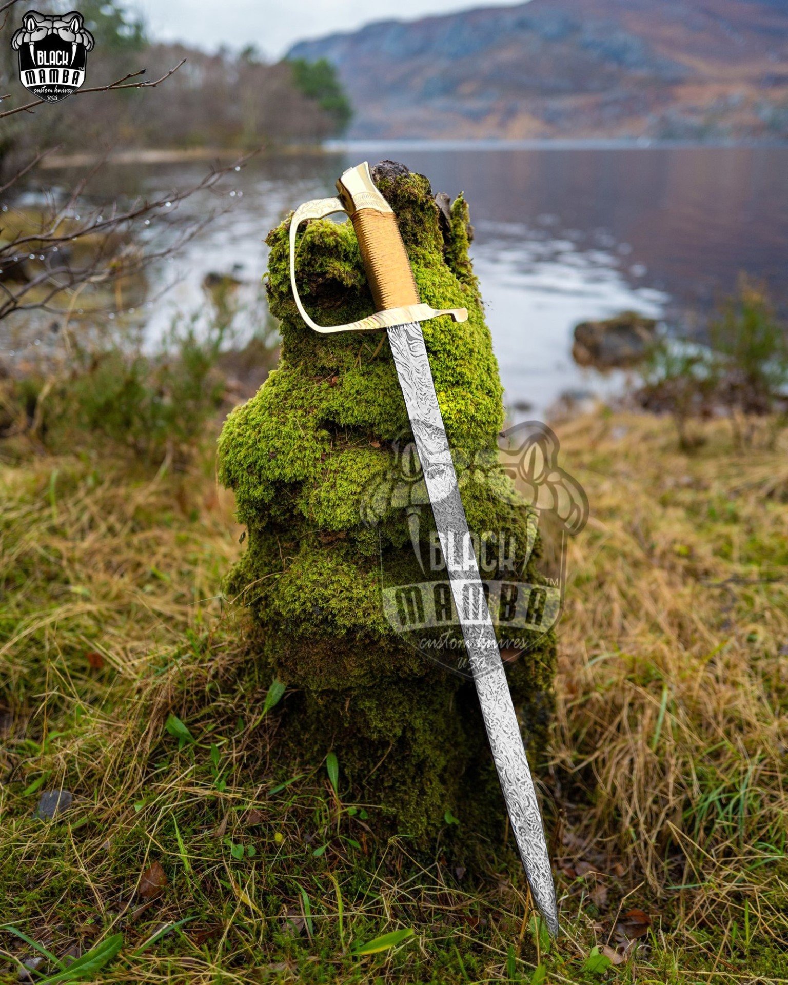 BMK-559 Military Officer Sword Hand-forged Damascus Steel Sword, Brass Engraved Handle With Premium Scabbard, Groomsmen Gift, Anniversarry Gift - Image 11