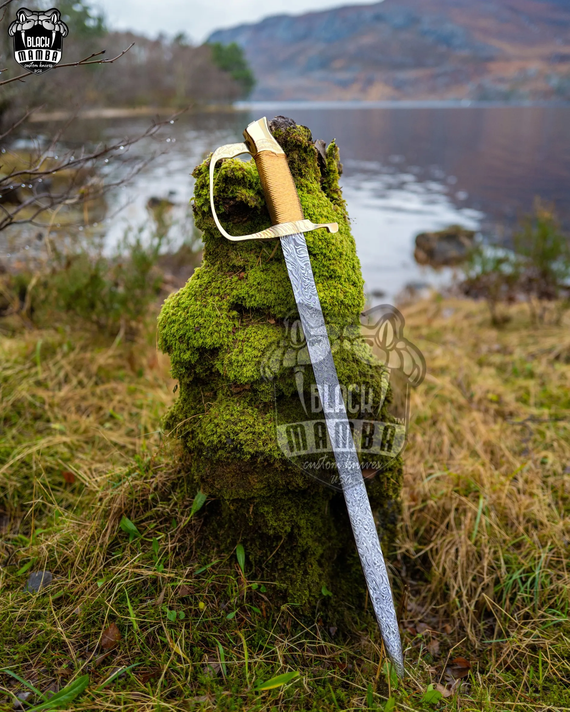 Officer - Damascus Sword, 34″ Overall - view 2