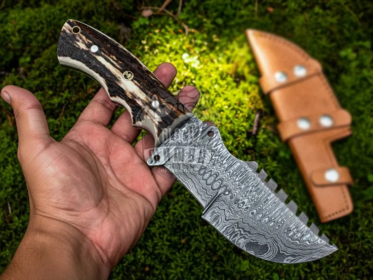 Ridgeback Tracker – Damascus Hunting Knife, 10″ Overall - view 2