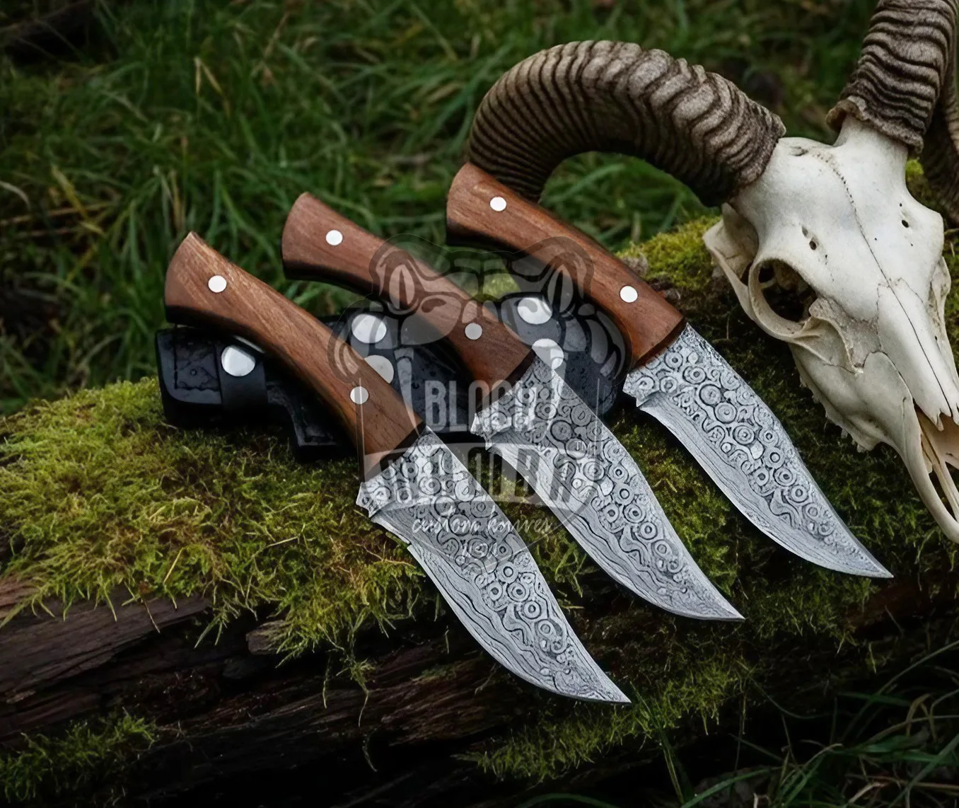 Hunter’s Legacy – Damascus Bowie Knife, 9″ Overall - view 2