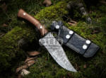 BMK-320 Hunter's Legacy Handmade Damascus Hunting Knife with Leather Sheath | Camping Bowie Knife | Skinnner knife