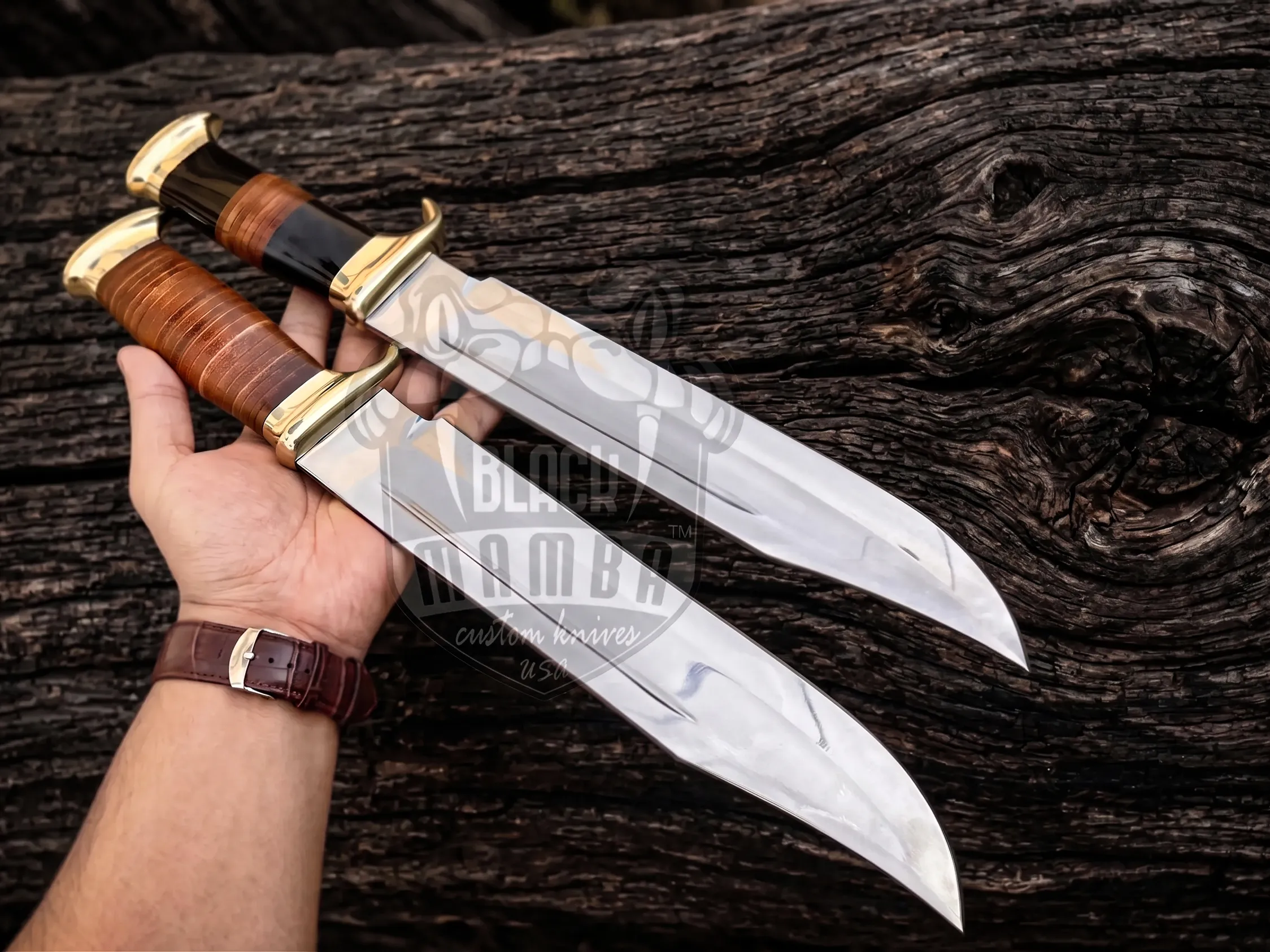 B Black Mamba Vanguard Bowie Custom Handmade D2 Steel Hunting Bowie Knife | Camping Bowie for Outdoor and Hunting | BMK-1066 - view 4