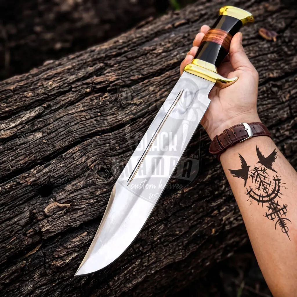Black Mamba Vanguard Bowie – D2 Steel Bowie Knife, 18″ Overall