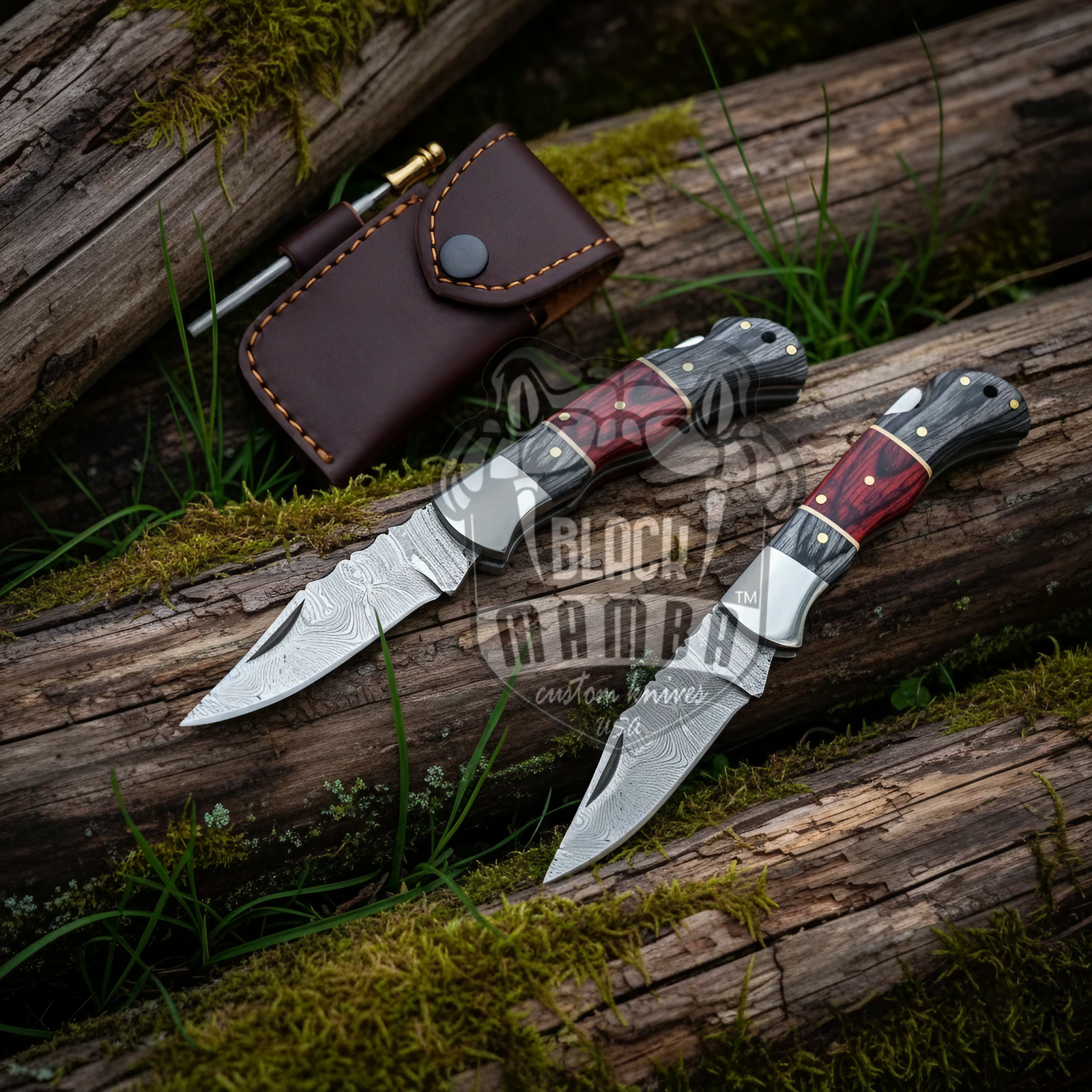 BMK-690 Trailmaste Handmade Damascus Pocket Knife | Back Lock Folding Knife for Hunting and Camping | Personalized Gift - Image 2