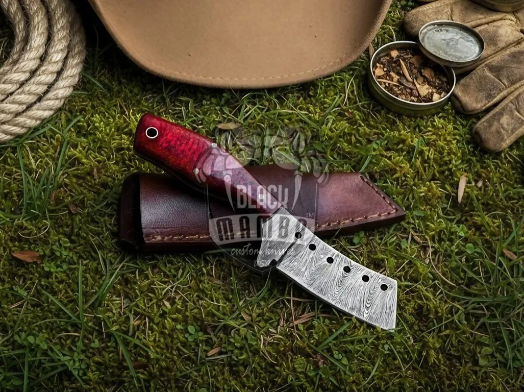 Black Mamba Crimson Tracker - Damascus Hunting Knife, 7″ Overall, Micarta Handle - view 2