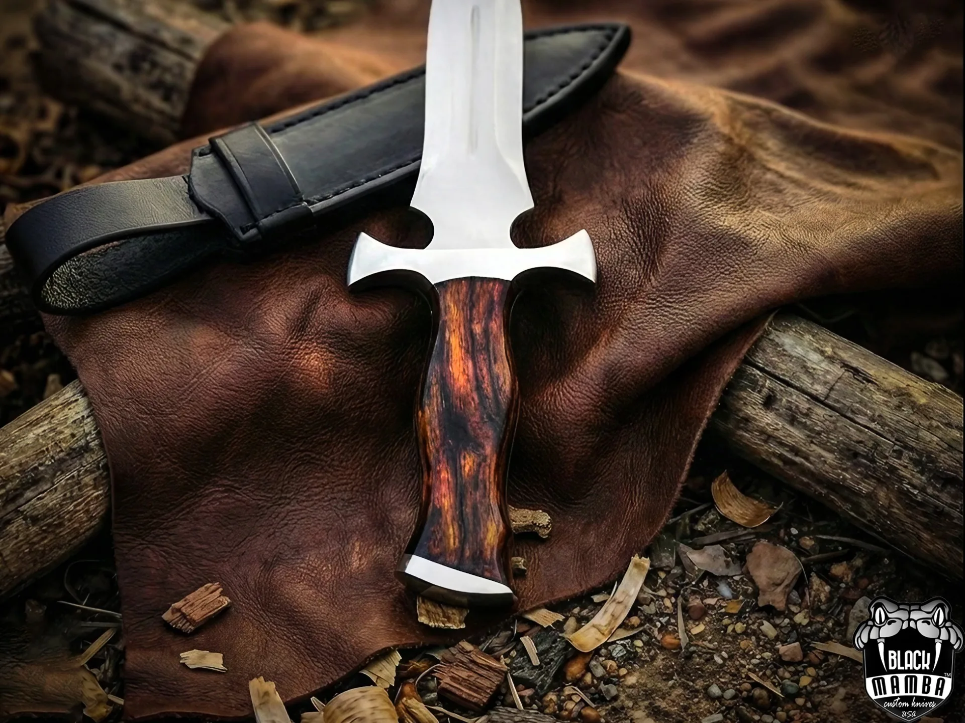 Shadow Fang - D2 Push Dagger, 12.5″ Overall, Rose Wood Handle - view 2