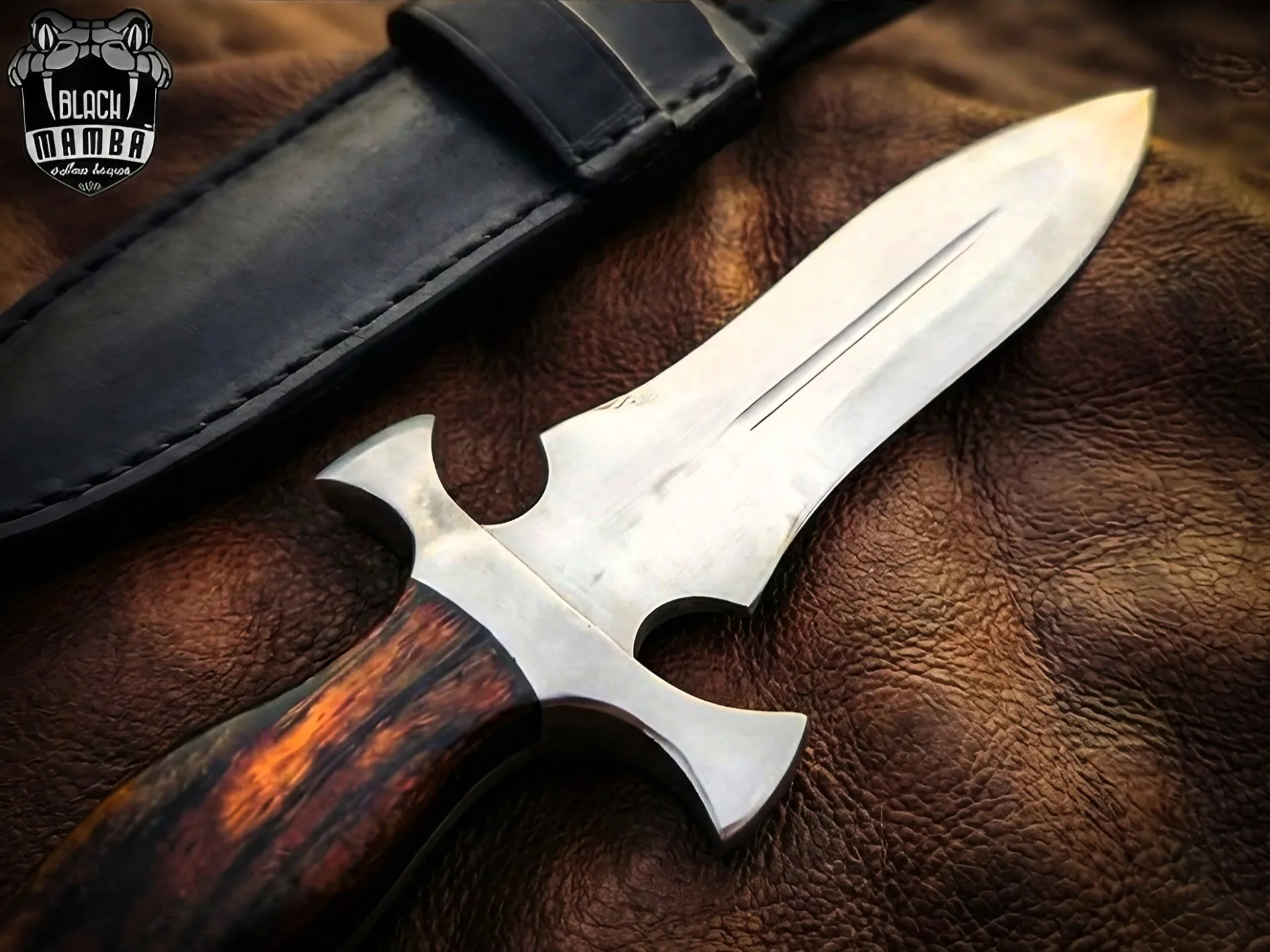 Shadow Fang - D2 Push Dagger, 12.5″ Overall, Rose Wood Handle - view 6
