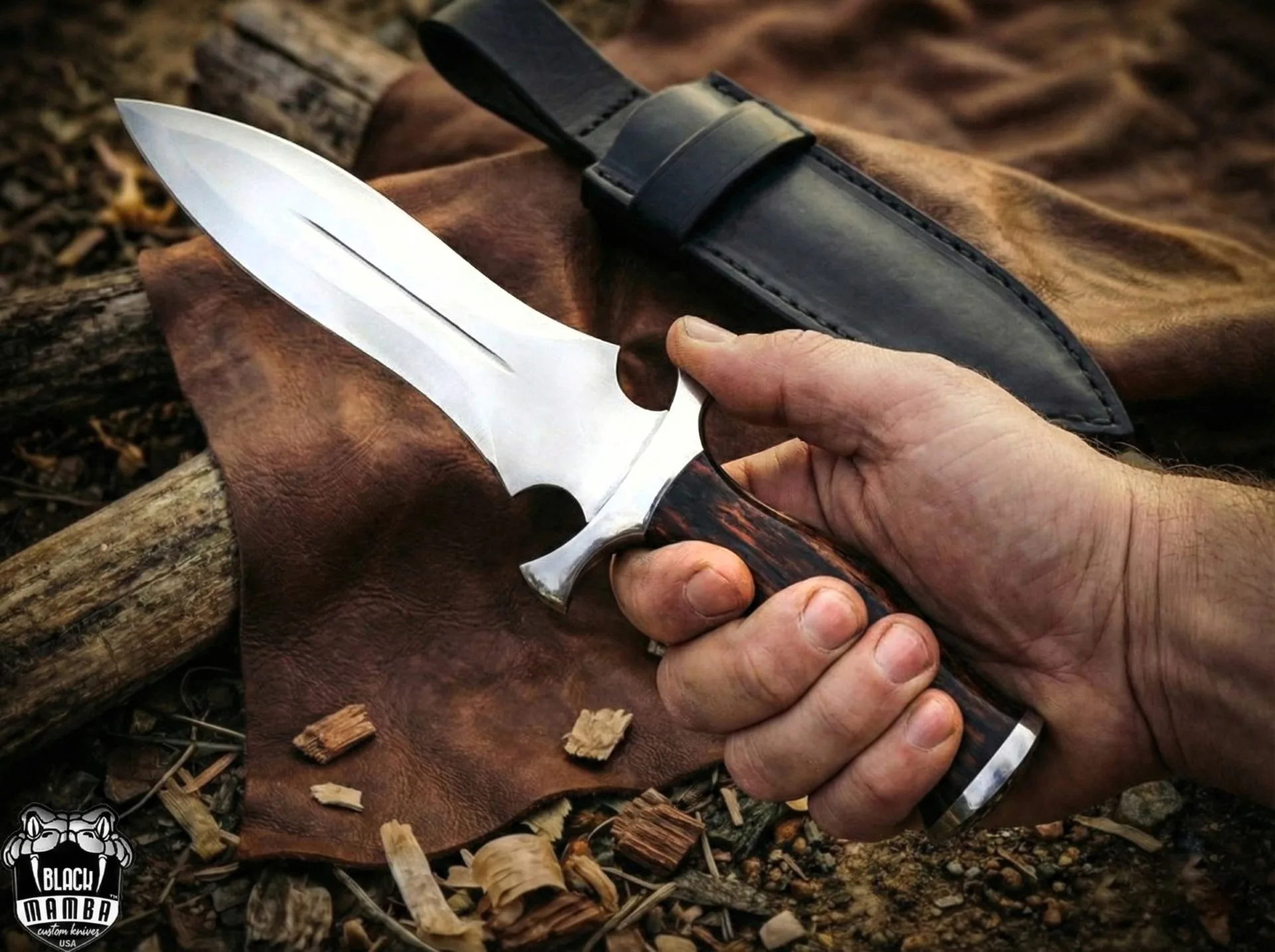 Shadow Fang - D2 Push Dagger, 12.5″ Overall, Rose Wood Handle - view 8