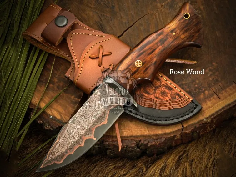 Royal Vanguard - Damascus Laguiole Knife, 10″ Overall, Rosewood Handle - view 2
