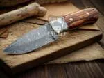 Azure Matrix - Damascus Skinning Knife, 8″ Overall, Rose Wood Handle