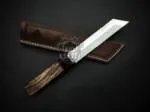 Shadow Storm - Damascus Hunting Knife, 12″ Overall, Wood Handle