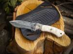 BMK-699 Black Mamba Ghost Scout Handmade Damascus Steel Skinner Knife with| Pearl Shell Handle | and Musaic Pins | Custom Gift for Him | Hunting Camping