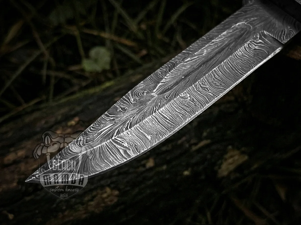 Feather – Damascus Hunting Knife, 12″ Overall - view 2