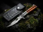 Filipino Balisong Butterfly Knife - Handmade Damascus Steel Balisong & | Rose Wood & Damascus Steel Bolsters