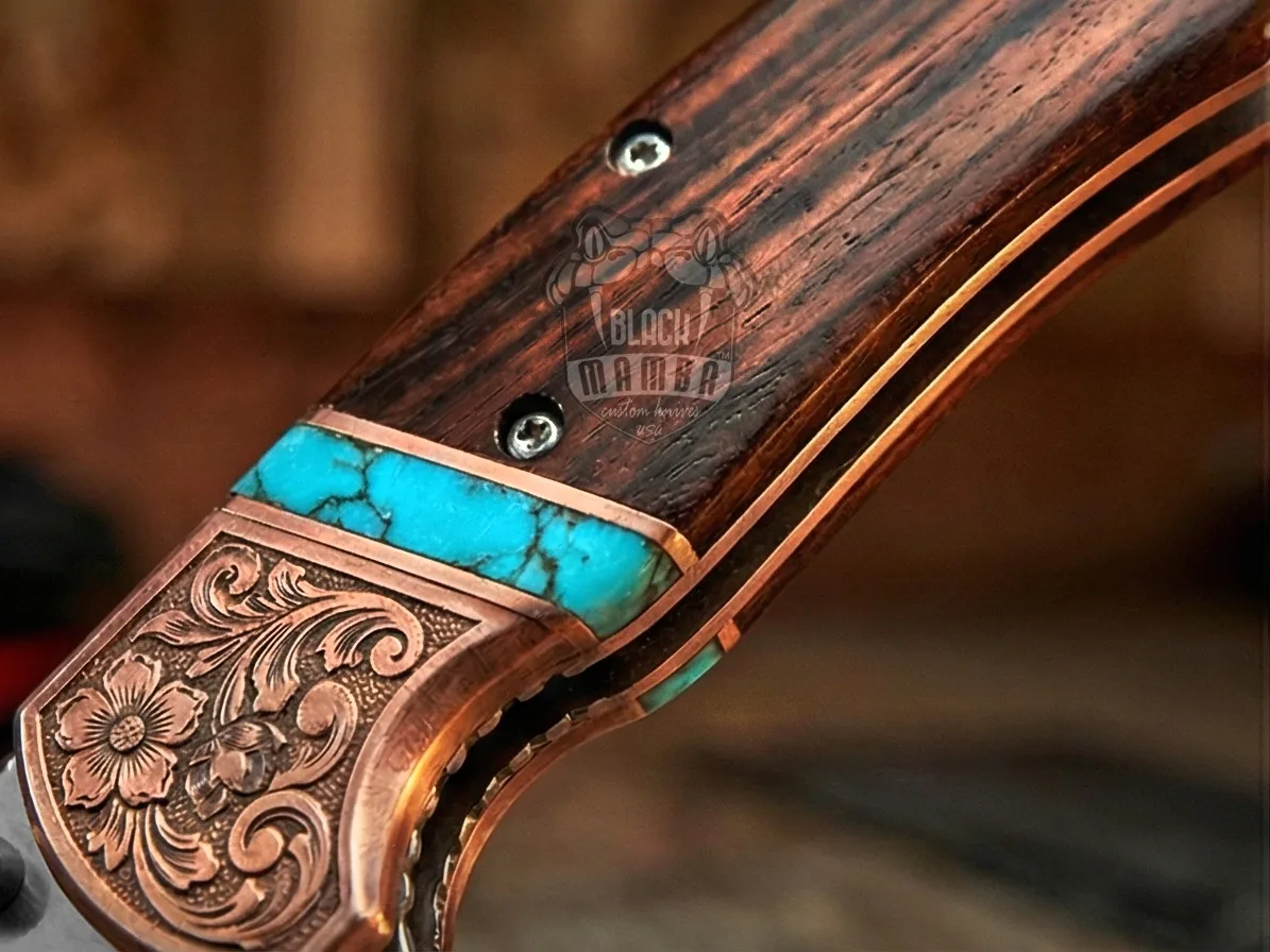 Signature - Hand-Forged Folding Pocket Knife, 7″ Overall, Rose Wood Handle | BMK-719 - view 3