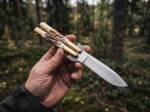 Handmade D2 Steel Balisong Drop Point Knife| Bone & Brass Bolster Handle | Premium Butterfly Knife with Leather Sheath | BMK-712