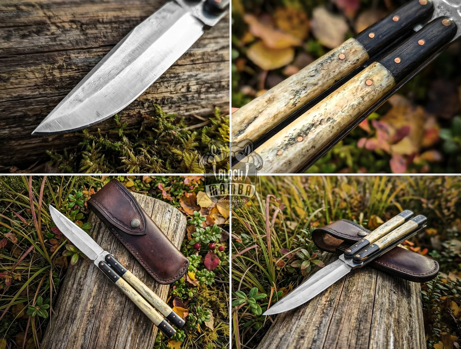 D2 Steel Filipino Balisong Butterfly Knife – Bone, Black Horn | BMK-711B - view 3