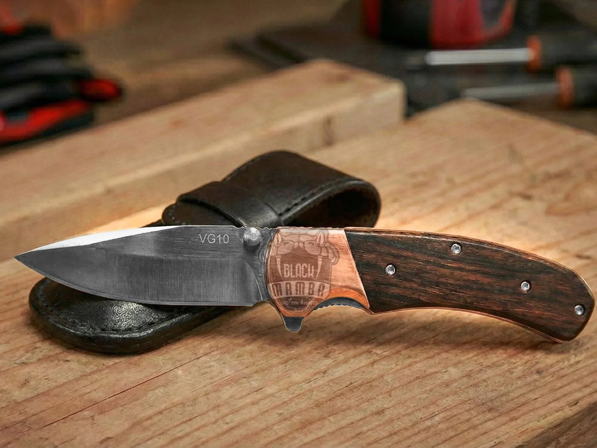 Signature - Hand-Forged Folding Pocket Knife, 7″ Overall, Rose Wood Handle | BMK-718 - view 4