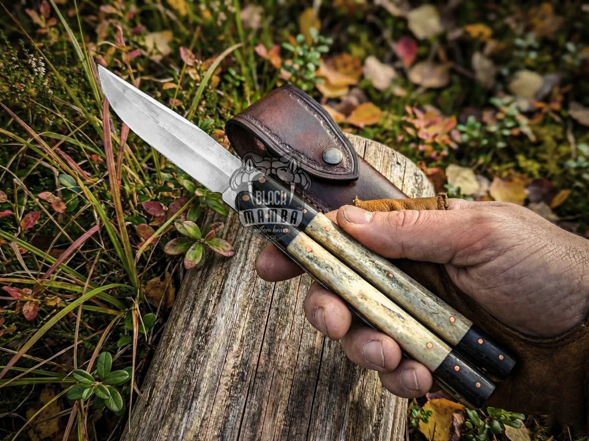 D2 Steel Filipino Balisong Butterfly Knife – Bone, Black Horn | BMK-711B - view 5