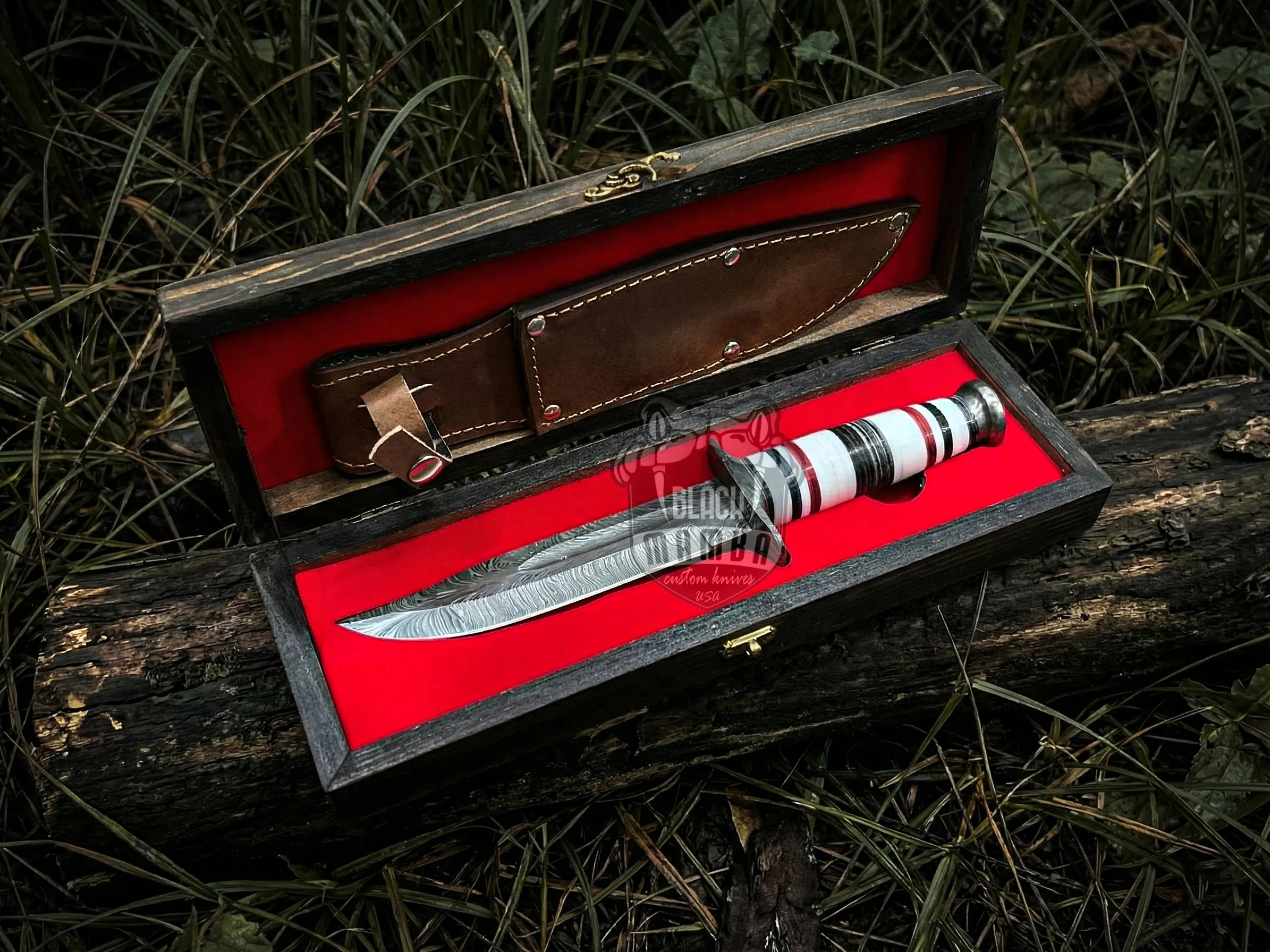 Feather – Damascus Hunting Knife, 12″ Overall - view 4