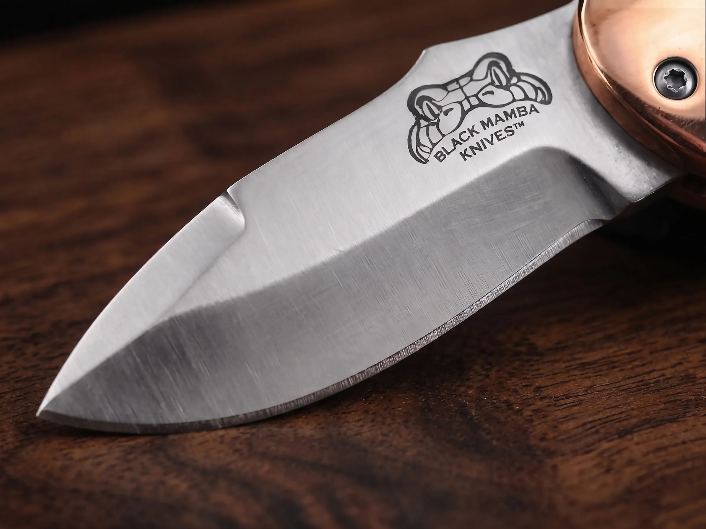Handmade VG10 Stainless Steel Folding Knife Rosewood, Pearl Shell & Copper Bolster Handle | Premium Folding Knife with Leather Sheath | BMK-716 - view 3