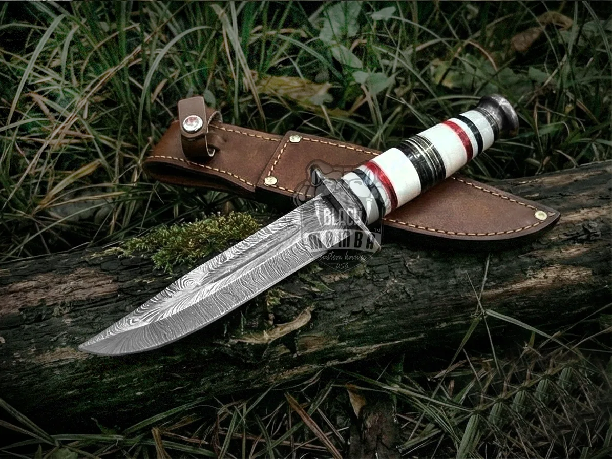 Feather – Damascus Hunting Knife, 12″ Overall - view 5