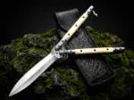Filipino Balisong Butterfly Knife - Handmade D2 Steel Balisong & | Bone & Steel Bolster