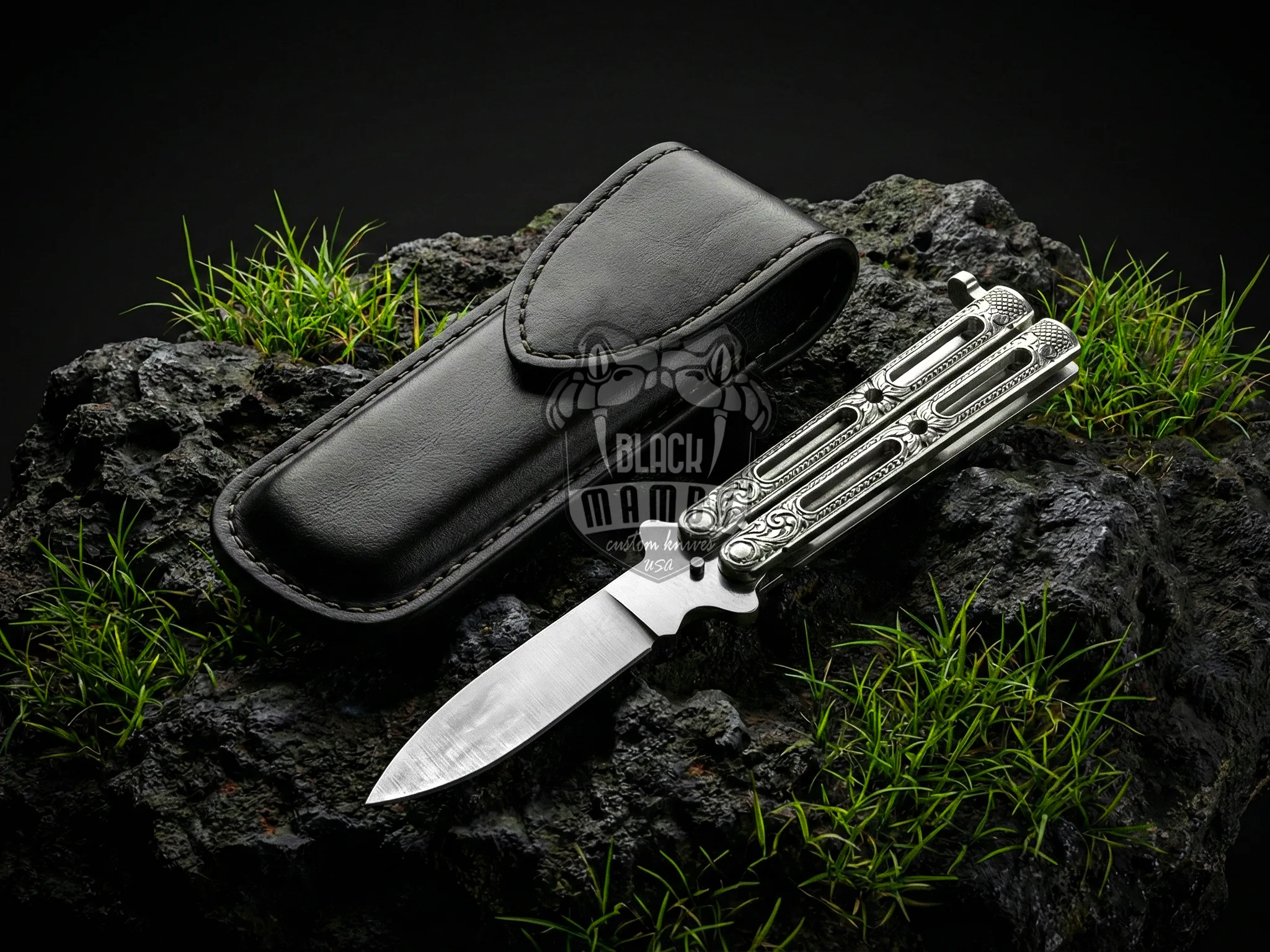 D2 Steel Filipino Balisong Butterfly Knife – Hand Engraved | BMK-731
