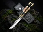 Filipino Balisong Butterfly Knife - Handmade D2 Steel Balisong & | Stag & Black Resin