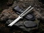 Handmade D2 Steel Balisong Knife | Premium Butterfly Knife with Leather Sheath | Personalized Gift | BMK-732